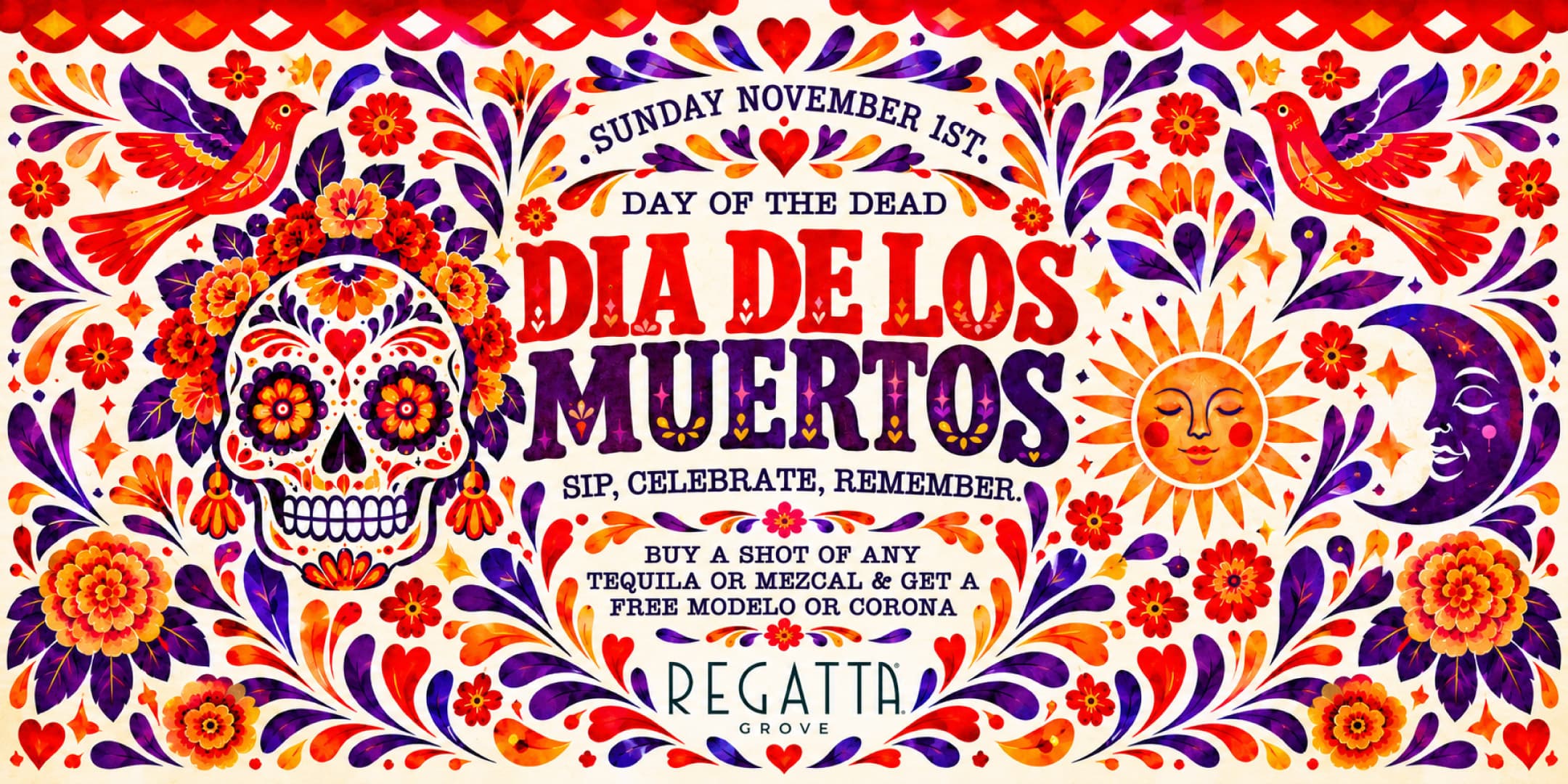 Día de los Muertos event flyer