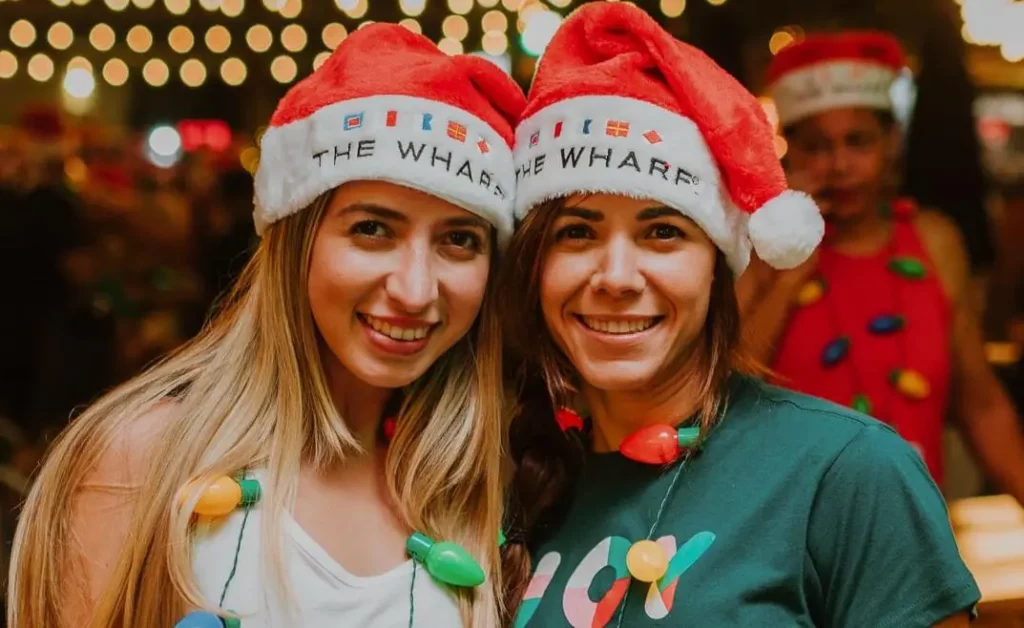 SANTA HAT AND CHRISTMAS LIGHTS NECKLACE