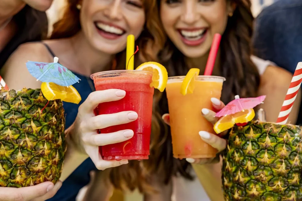 Close up of cocktails